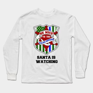 thin blue line christmas police gift Long Sleeve T-Shirt